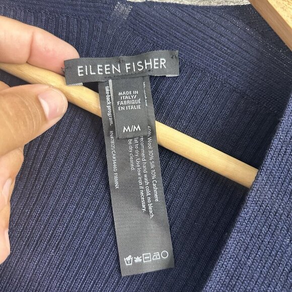 Eileen Fisher Sweater Womens Medium Cardigan Open Front Wool Silk Cashmere Blend - Picture 8 of 12